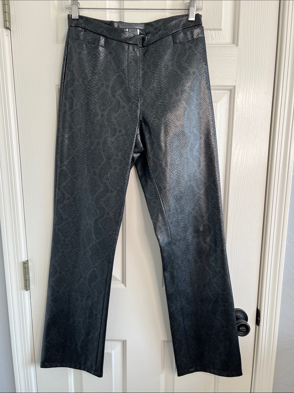 Y2K Teenflo python print pleather pants